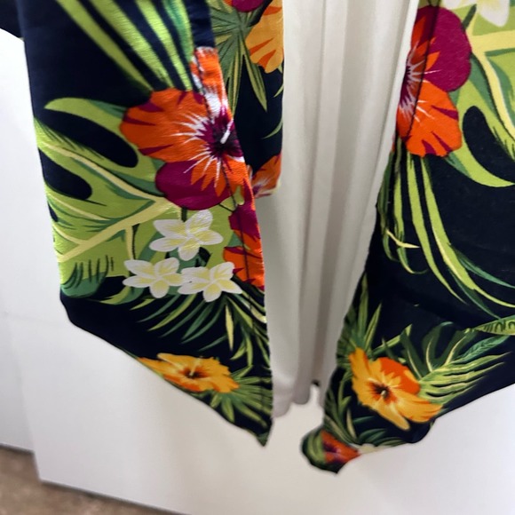 The Moon Retro 70's Boho Tropical Vacation Hawaiian Pearl Button Up Maxi Dress S - Picture 13 of 16